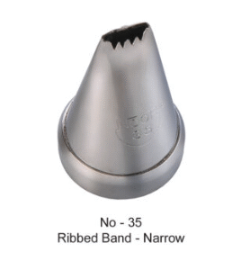 TPV® - 1Pc Noor Cake Icing Tip Icing Nozzle No – 35 No. - Ribbed Band-Narrow