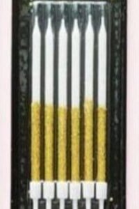 TPV® Glitter candle birthday anniversary cake dacoration Candle  ( Golden Pack of 6) 