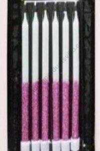 TPV® Glitter candle birthday anniversary cake dacoration Candle  ( baby pink Pack of 6) 