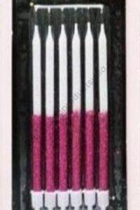 TPV® Glitter candle birthday anniversary cake dacoration Candle  ( pink Pack of 6) 