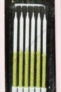 TPV® Glitter candle birthday anniversary cake dacoration Candle  ( Green Pack of 6) 