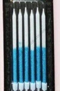 TPV® Glitter candle birthday anniversary cake dacoration Candle  ( Blue Pack of 6) 