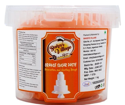 TPV® - Baker'S Village Fondant Or Sugar Paste Decoration & Coating Dough (Orange)-1Kg