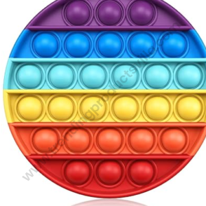 TPV® Pop It Fidget Toy, Stress Relief And Anti-Anxiety Sensory Bubble (Round-Rainbow)
