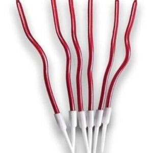 TPV® 6 Pcs spiral candle cake topper ( Red )
