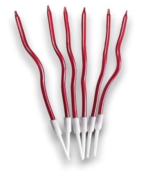 TPV® 6 Pcs spiral candle cake topper ( Red )