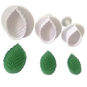TPV® 3Pc Big Veined Rose Leaf Plunger Cutter Fondant Embossing Tool Cake Cutters Set