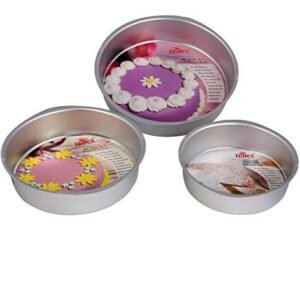TPV® Aluminium Silver Round Cake Mould- 3 Pcs set (250, 500, 1000) Gms