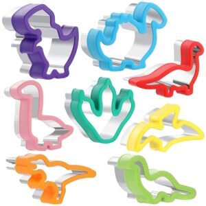 TPV® 8Pcs/Set Dinosaur Silhouette Cookie Cutter Plastic Fondant Biscuit Cutter Sugarcraft Tool