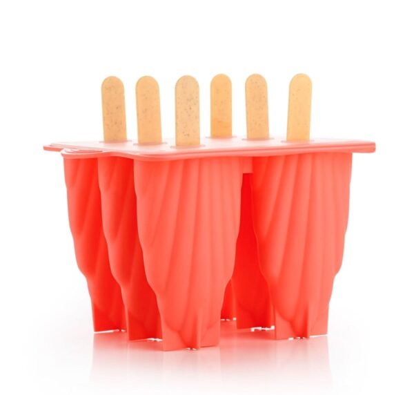 TPV® Silicone Popsicle Moulds, 6 Cavity Ice Lolly Maker, Reusable Ice Pop Makers, Homemade Popsicle