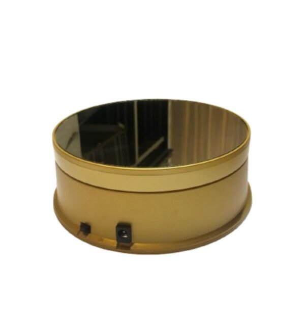 TPV®  Mirror on top Rotating Display Stand Turntable for Product Collectibles Models Display golden Velvet