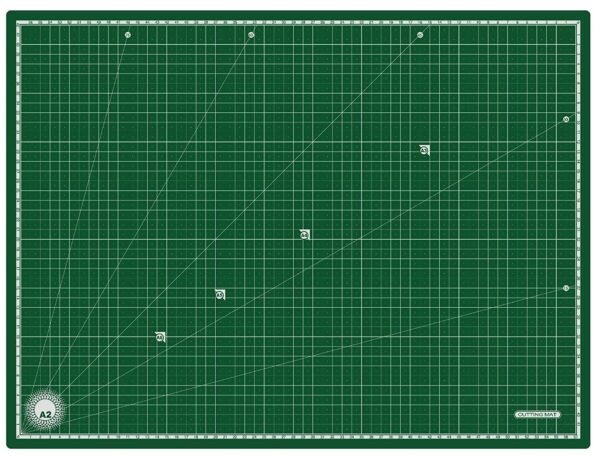 TPV® A2 Size (24 X 18 Inch),Cutting Mat Self-Healing, 3 Layered, Double Sided With Marked Pattern And Grids