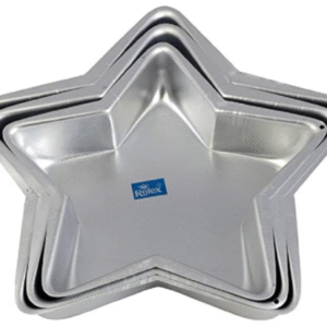 TPV® - 3Pcs Set Aluminium Star Shape Cake Mould Pan (500Gm, 750Gm, 1000Kg)