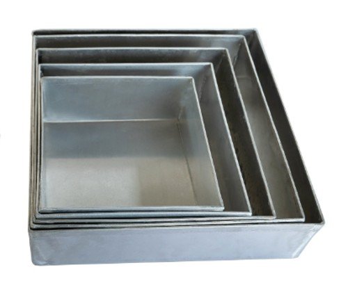 TPV® 5 Pc Combo Aluminium Square Cake Mould, Size- 4",5",6",7",8" (2 Inch Height)
