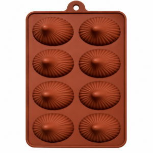 TPV® New Modak Shape 8 Cavity Chocolate Mould, Silicone Molds For Chocolate, Chocolate Silicone Moulds, Silicon Brown Chocolate Moulds For Ganesh Chaturthi Festivals
