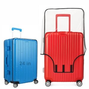 TPV® Trolley Bag Cover/Suitcase Bag Cover/Waterproof Dustproof Luggage/Zippered Clear PVC Suitcase Covers Protectors ( 1 Pc, 24 inch)