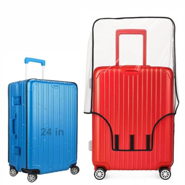 TPV® Trolley Bag Cover/Suitcase Bag Cover/Waterproof Dustproof Luggage/Zippered Clear PVC Suitcase Covers Protectors ( 1 Pc, 24 inch)