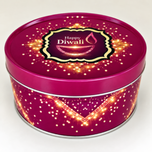 TPV® Dark red Metallic Round Dream Cake Tin 5.5 x 3 Inch Stainless steel | Plum Cake Tin | Gift Box For Special Occasion Pack of 1 ( For diwali )  DW-007