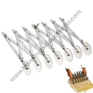 TPV® Stainless Steel 7-Wheel expadable Dough Cutter Tool Pasta/Kaju Katli/Pastry Sheets/Samosa Patti Cutter ( Pack of 1 )