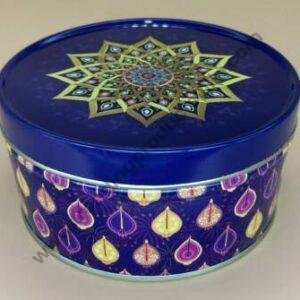 TPV® Dark blue Metallic Round Dream Cake Tin 5.5 x 3 Inch Stainless steel | Plum Cake Tin | Gift Box For Special Occasion Pack of 1 ( For diwali )  DW-007