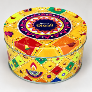 TPV® Yellow Metallic Round Dream Cake Tin 5.5 x 3 Inch Stainless steel | Plum Cake Tin | Gift Box For Special Occasion Pack of 1 ( For diwali )