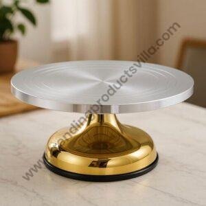 TPV® Cake Decorating Turntable 12inch Aluminium and Steel Cake Frosting and Icing Turntable Smooth Rotating Cake Stand Cake Turntable