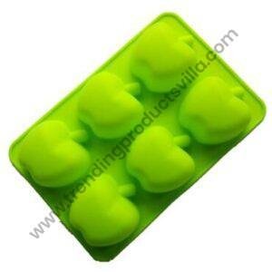 TPV®  6 Cavity Silicone 3D Apples Muffin Cups Handmade Soap Molds Biscuit Chocolate Dessert Pastry Baking Molds ( in random colour )