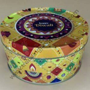 TPV® Yellow Metallic Round Dream Cake Tin 5.5 x 3 Inch Stainless steel | Plum Cake Tin | Gift Box For Special Occasion Pack of 1 ( For diwali )